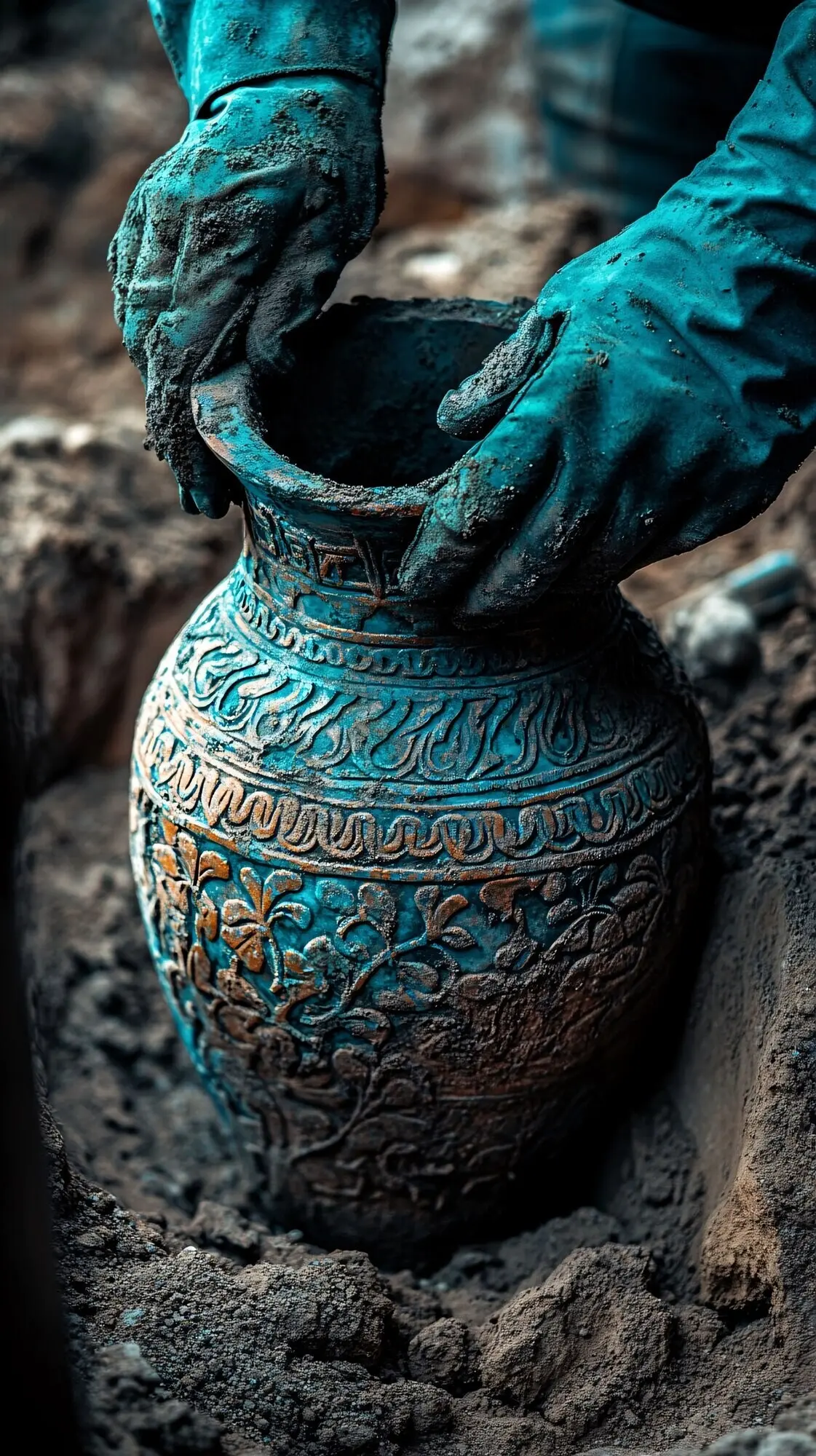 Archäologische Ausgrabungsstätte mit antiken Überresten und Entdeckungen